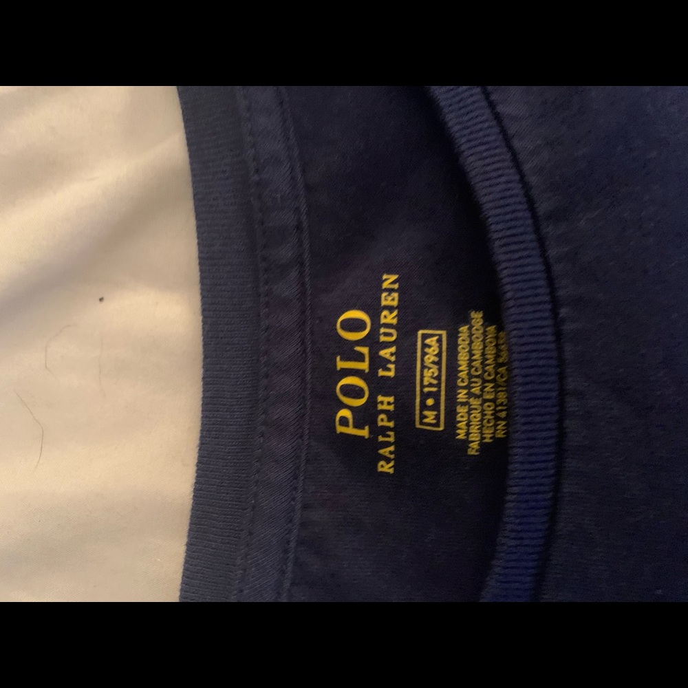 Men’s Medium Navy Blue Long Sleeve Polo Tee - Picture 2 of 3